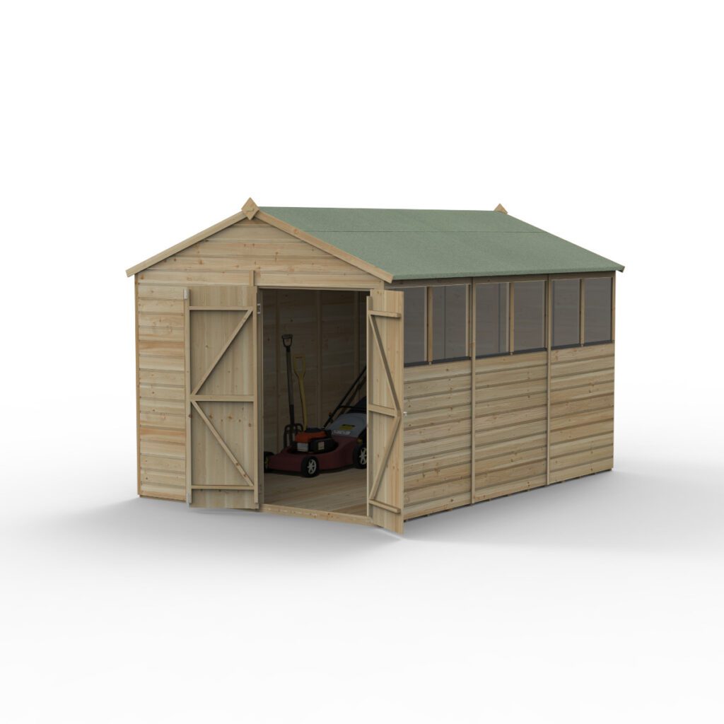 Beckwood 8×12 Apex Shed – 6 Windows – Double Door 5013053197417 2
